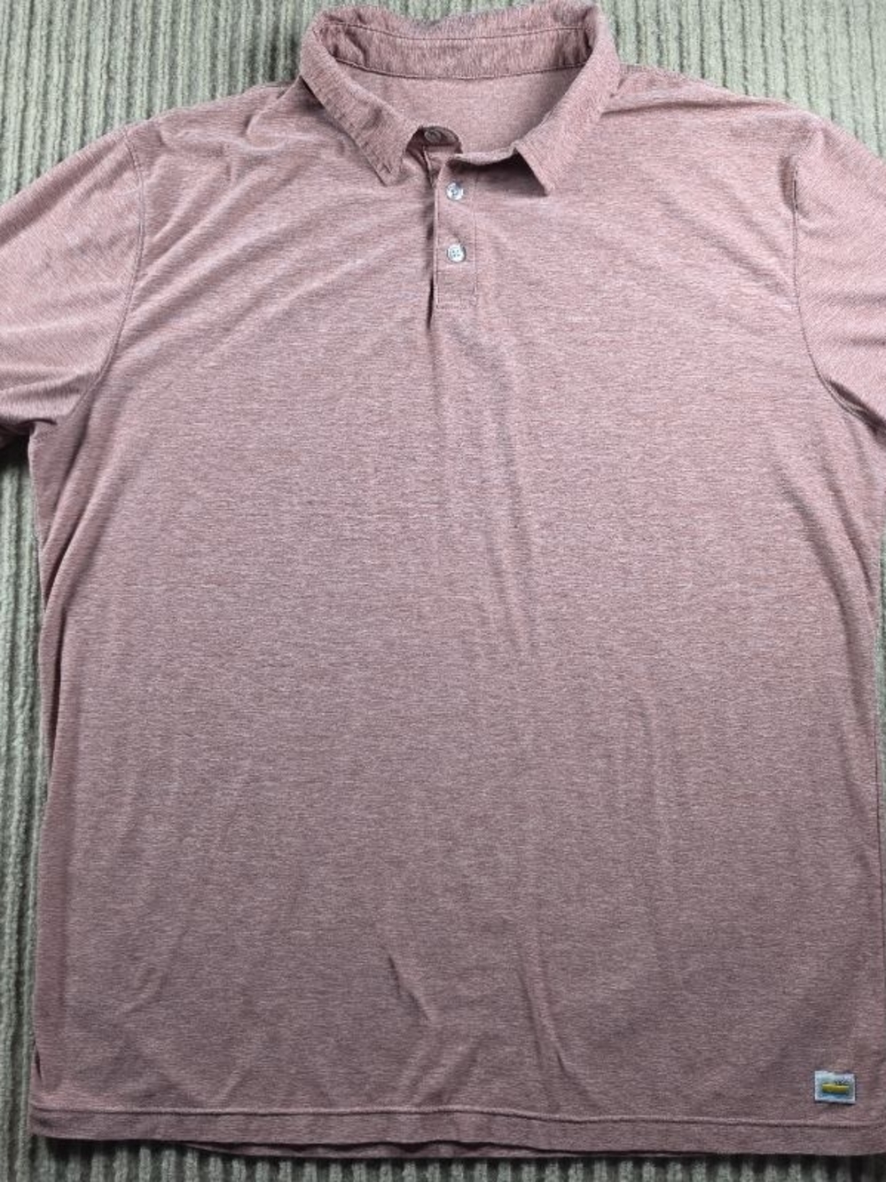 Vuori Strato Tech Polo Mens S Short Sleeve Stretch Casual Office Redwood Heather